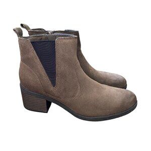 Clarks Nevella Bell Ankle Boots Booties Soft Cushion Brown Leather Womens Size 8